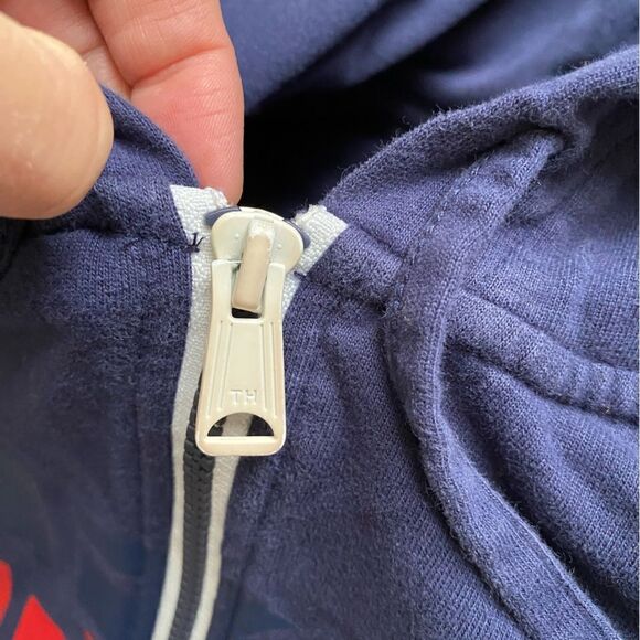 Tommy Hilfiger Jacket Zip Front Hooded Red White Blue Lightweight Mens Sz Medium - Picture 6 of 9